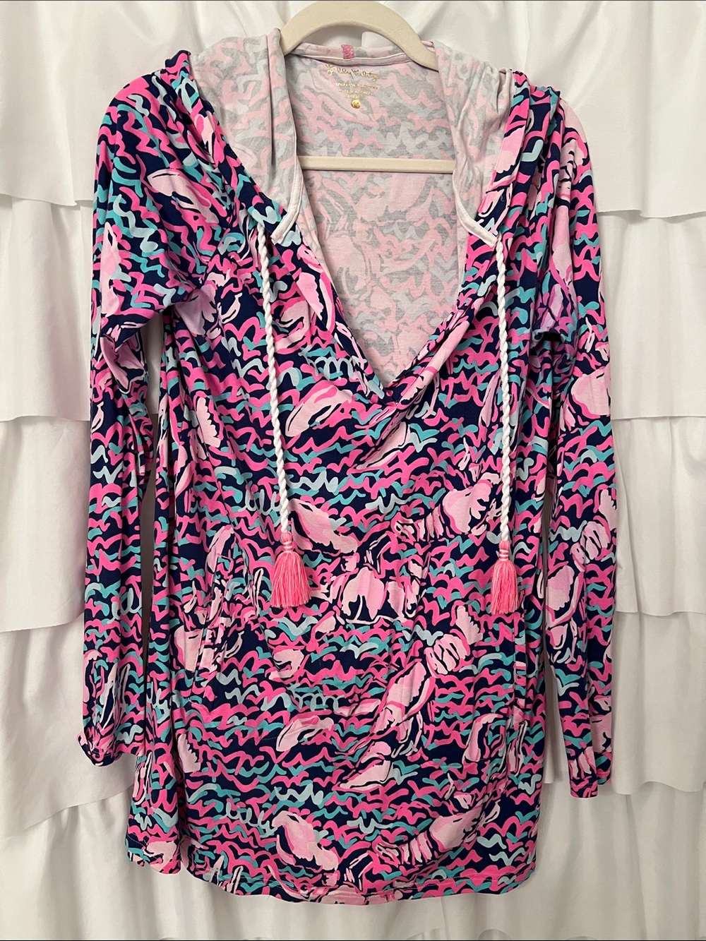 Lilly Pulitzer Lobstah Roll dress swim coverup tunic size Med